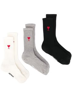 AMI комплект из трех пар носков с логотипом