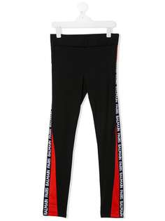 Balmain Kids легинсы со вставками и логотипом