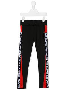 Balmain Kids легинсы в стиле колор-блок с логотипом