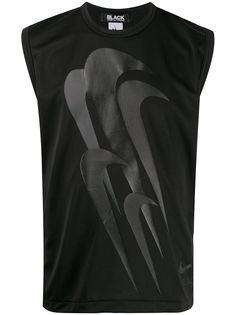 Black Comme Des Garçons футболка без рукавов с логотипом из коллаборации с Nike