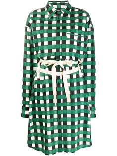 Plan C клетчатое платье с поясом на завязках