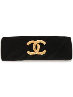 Chanel Pre-Owned стеганая заколка для волос с логотипом CC
