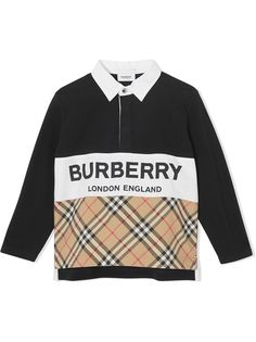 Burberry Kids рубашка поло с логотипом