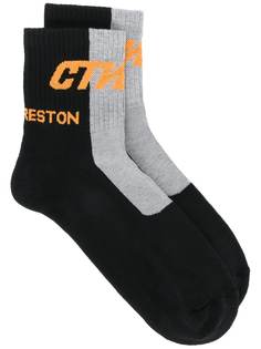 Heron Preston носки с дизайна колор-блок с логотипом