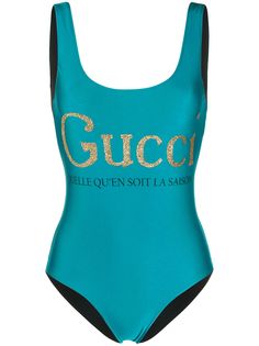 Gucci купальник с логотипом из блесток