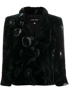Giorgio Armani Pre-Owned бархатная блузка с оборками