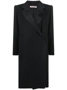 Yves Saint Laurent Pre-Owned пальто средней длины со структурированными плечами