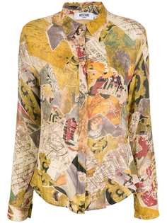 Moschino Pre-Owned рубашка 1990-х годов с абстрактным принтом