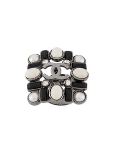 Chanel Pre-Owned декорированное кольцо с логотипом СС