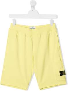 Stone Island Junior шорты с нашивкой-логотипом