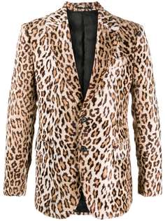 Versace блейзер с леопардовым принтом