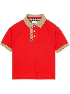 Burberry Kids рубашка поло с отделкой Vintage Check