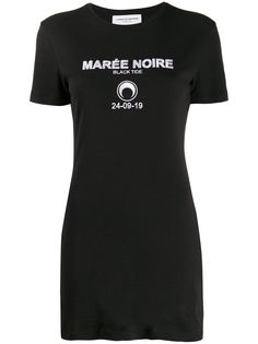 Marine Serre платье-футболка с вышитым логотипом