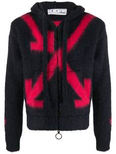Off-White худи на молнии с логотипом