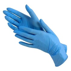 Перчатки неопудренные одноразовые, размер: M, нитрил, 200шт, цвет голубой Noname