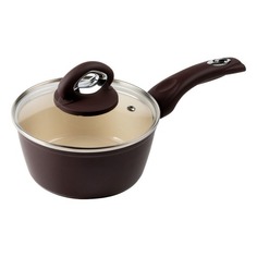 Ковш ENDEVER Stone Creme 16K, 1.2л, с крышкой, коричневый [80861]