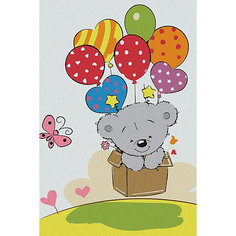 Картина по номерам Котеин Медвежонок с шариками