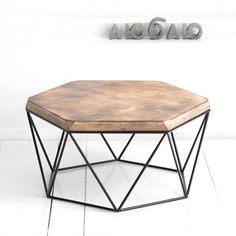 Журнальный стол гексагон жженая береза (archpole) коричневый 76x37x66 см.