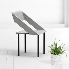 Стул чайка из микроцемента в светло-сером цвете (archpole) серый 49x80x52 см.