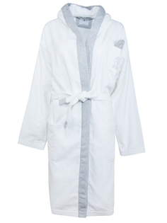 Хлопковый халат MLH871451 Белый Brunello Cucinelli