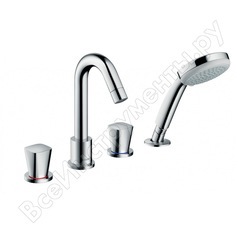 Смеситель для ванны hansgrohe logis на 4 отверстия 71314000 00000035202