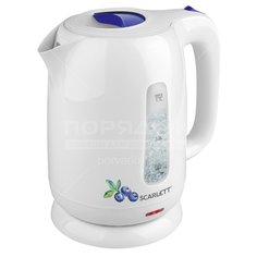 Чайник электрический пластиковый Scarlett SC-EK18P52 белый, 1.7 л, 2.2 кВт