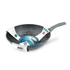 Сковорода-вок с мраморным покрытием Нева Металл Посуда Байкал 253130W без крышки, 30 см