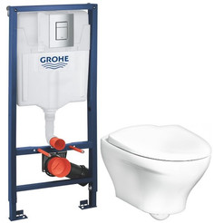 Комплект подвесной унитаз Gustavsberg Estetic GB1183300R1030 + система инсталляции Grohe 38772001
