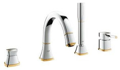 Grohe Grandera 19936IG0 Смеситель однорычажный для ванны на 4 отверстия (хром/золотой)