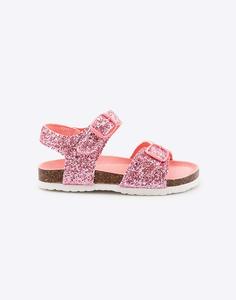 Розовые блестящие сандалии для девочки Gloria Jeans