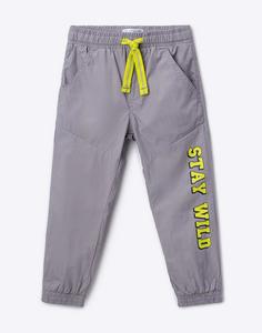 Серые брюки-джоггеры с надписью для мальчика Gloria Jeans