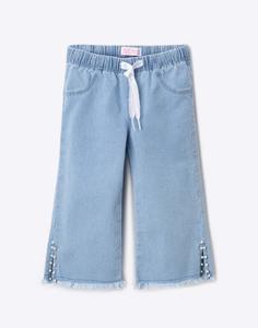 Широкие джинсы с бусинами для девочки Gloria Jeans