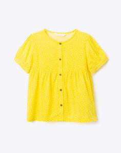 Жёлтая блузка в горох для девочки Gloria Jeans