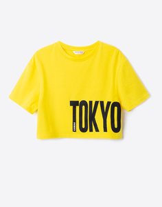 Жёлтый кроп-топ TOKYO для девочки Gloria Jeans