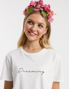 Ободок на голову с цветочной отделкой Glamorous-Розовый