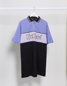Свободное платье-футболка в стиле колор блок Kickers-Фиолетовый