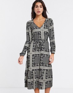 Платье миди с платочным принтом Vila-Многоцветный