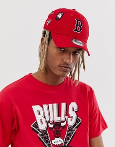 Красная регулируемая кепка New Era MLB Cooperstown Patch 9Forty Boston Red Sox-Красный