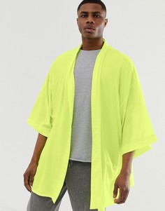 Неоново-зеленое oversized-кимоно ASOS DESIGN-Зеленый