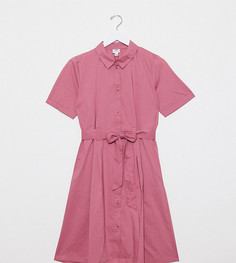 Розовое поплиновое платье-рубашка JDY-Розовый