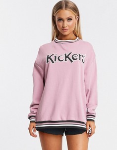 Свободный свитшот с логотипом Kickers-Розовый