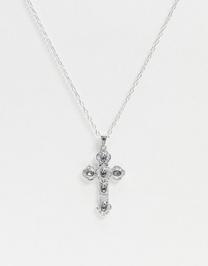 Серебристое ожерелье-цепочка с большим крестом Uncommon Souls-Серебряный
