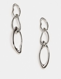 Серьги-подвески в виде цепочек Topshop-Серебряный