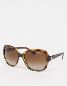 Большие солнцезащитные очки в черепаховой оправе Vogue-Коричневый