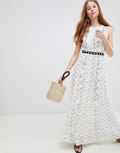 Платье макси с цветочным принтом Glamorous-Белый