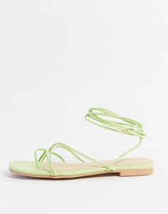 Зеленые сандалии с завязкой Pimkie-Зеленый