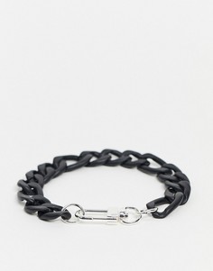 Черный браслет с резиновым покрытием Chained & Able-Черный цвет