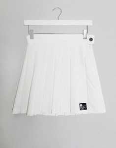 Белая мини-юбка с плиссировкой Bershka-Белый