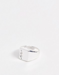 Серебристое кольцо с гравированным рисунком ASOS DESIGN-Серебристый