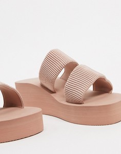 Бежевые мюли на танкетке Truffle Collection-Neutral